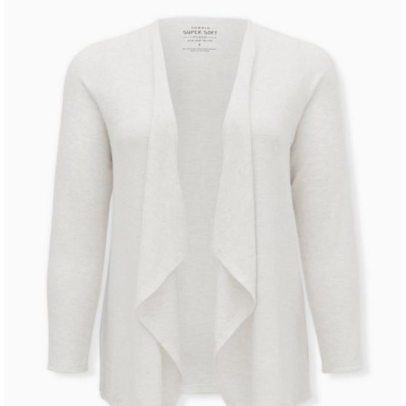 NWT torrid Super Soft Cream Drape Front Cardigan, size 1 - Picture 3 of 8